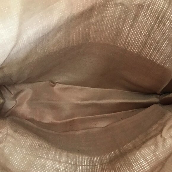 Tommy Bahama Canvas Tan Burlap Beach Shopping Tote Bag Spell Out Logo Orange - Picture 6 of 11